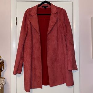 Pink Suede Collared Jacket
